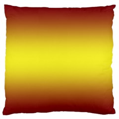 Burgundy Red To Electric Yellow Bilinear Gradient Large Cushion Case (one Side)