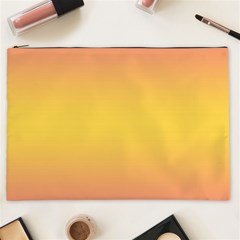 Coral Pink To Electric Yellow Bilinear Gradient Cosmetic Bag (xxl)