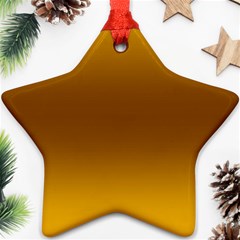 Amber Orange To Chocolate Brown Bilinear Gradient Star Ornament (two Sides)