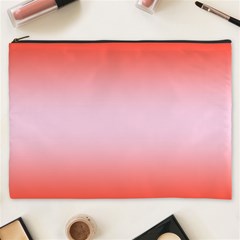 Scarlet Red To Pink Lace Bilinear Gradient Cosmetic Bag (xxxl)