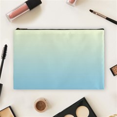 Cream Yellow To Baby Blue Linear Gradient Cosmetic Bag (large)