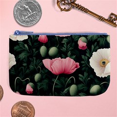 Poppy Flower Plant Petals Bloom Large Coin Purse