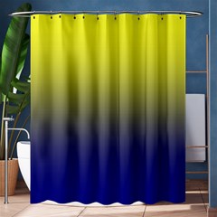 Electric Yellow To Navy Blue Linear Gradient Shower Curtain 60  X 72  (medium) 