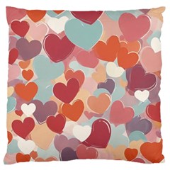 Valentines Day Hearts Romance Love Large Cushion Case (one Side)