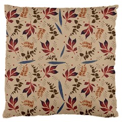 Leaves Pattern Teal Seamless Fall 16  Baby Flannel Cushion Case (two Sides)