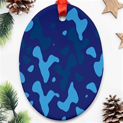 Blue Camouflage Pattern Ornament (oval)