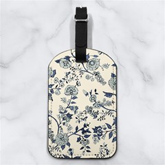 Blue Vintage Background Nappa Leather Luggage Tag Rectangle