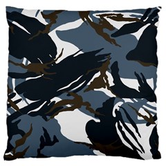 Blue Winter Camouflage, Military Camouflage Large Cushion Case (two Sides)