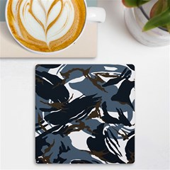 Blue Winter Camouflage, Military Camouflage Uv Print Square Tile Coaster 