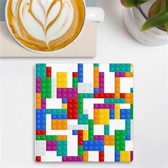 Colorful Bricks, Bricks, Colorful Uv Print Square Tile Coaster 