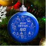 Personalized Christmas Any Text Name Led Glass Round Ornament LED Glass Round Ornament Front