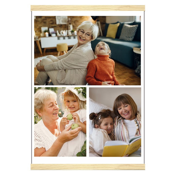 Personalized 3 Photos Hanging Canvas Print Hanging Canvas Prints 16  x 22 