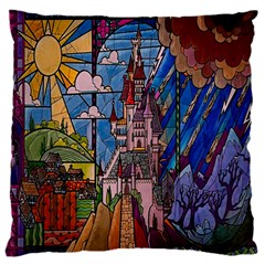 Castle Building Stained Glass 16  Baby Flannel Cushion Case (two Sides)
