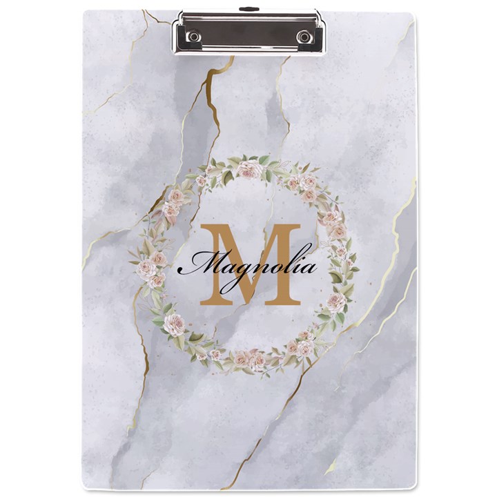 Initial Name Acrylic Clipboard A4 Acrylic Clipboard