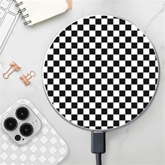 Pattern Checkered Squares Black White Pattern Wireless Fast Charger(white)