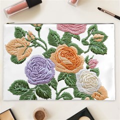 Embroidery Roses Floral Design Cosmetic Bag (xxl)