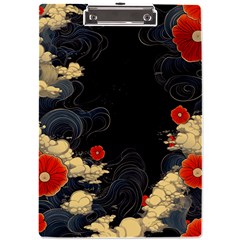 Korean Art Flowers Asian Pattern A4 Acrylic Clipboard