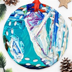 Sailing Boat Round Filigree Ornament (two Sides)