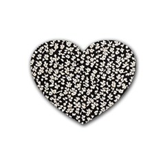 Gothic Leaf Pattern 5 Rubber Coaster (heart)