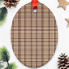 Retro 60s 50s Plaid Pattern 3 Ornament (oval)