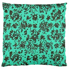 Mid Century Retro Floral 1970s 1960s Pattern 102 Large Cushion Case (one Side)