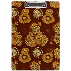 Mid Century Retro Floral 1970s 1960s Pattern 95 A4 Acrylic Clipboard