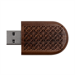 Royal Fractal Pattern 4 Wood Oval Usb Flash Drive