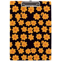 Retro 40s 50s Flowers Pattern Halloween 4 A4 Acrylic Clipboard