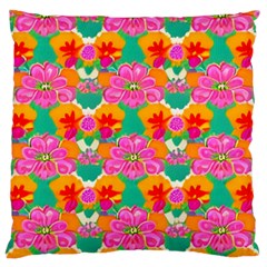 Retro 40s 50s Mexico Flowers Pattern Large Cushion Case (one Side)