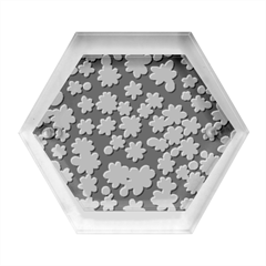 Mid Century Retro Floral 1970s 1960s Pattern 93 Hexagon Wood Jewelry Box