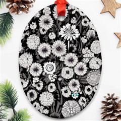 Mid Century Retro Floral 1970s 1960s Pattern 87 Mid Century Retro Floral 1970s 1960s Pattern 86 Ornament (oval)
