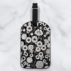 Mid Century Retro Floral 1970s 1960s Pattern 87 Mid Century Retro Floral 1970s 1960s Pattern 86 Nappa Leather Luggage Tag Rectangle