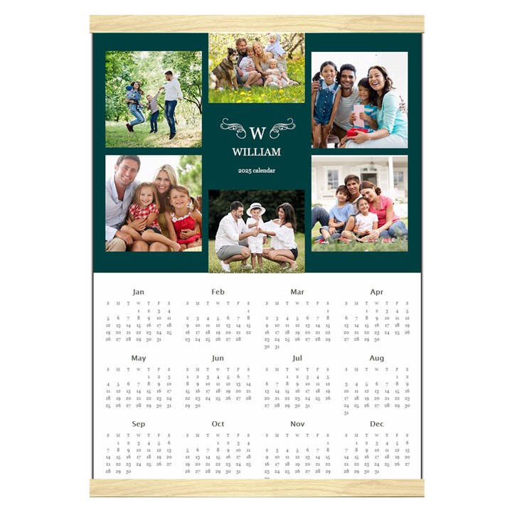 Personalized Family Calendar Canvas Yearly Calendar 16  x 22 