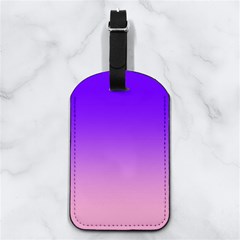 Indigo Violet To Cotton Candy Pink Linear Gradient Nappa Leather Luggage Tag Rectangle