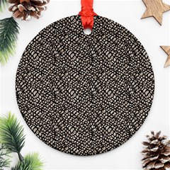 Brown Snake Pattern Round Ornament (two Sides)
