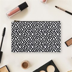 Black White Snake Pattern Cosmetic Bag (medium)