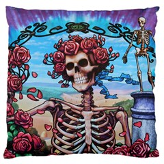 Grateful Dead Hippie Peace Roses Rock Music Legend Large Cushion Case (two Sides)