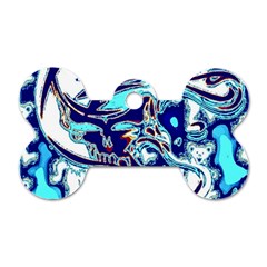 Trippy Dippy Bears Blue Dancing Greatful Dead Skull Steal Your Face Dog Tag Bone (one Side)