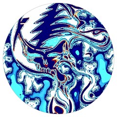 Trippy Dippy Bears Blue Dancing Greatful Dead Skull Steal Your Face Round Trivet