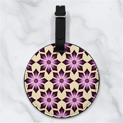 Pattern Design Star Snowflake Nappa Leather Luggage Tag Round