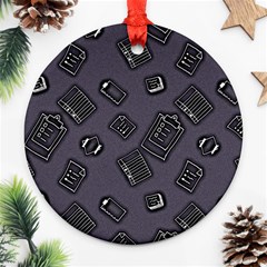 Background Wallpaper Pattern Notes Round Ornament (two Sides)