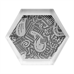 Abstract Art Pattern Design Background Hexagon Wood Jewelry Box