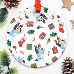 Bluey, Bluey Merch, Bluey Pattern, Bluey Bluey, Bingo, Bluey Design, Bluey Dog Round Ornament (two Sides)