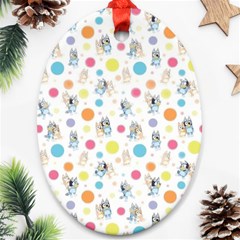 Bluey, Bluey Merch, Bluey Pattern, Bluey Bluey, Bingo, Bluey Design, Bluey Dog Oval Ornament (two Sides)