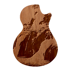 Waterfall Rocks Jungle Forest Guitar Shape Wood Guitar Pick Holder Case And Picks Set