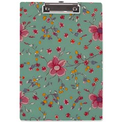 Mid Century Retro Floral 1970s 1960s Pattern 79 A4 Acrylic Clipboard