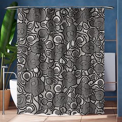 Mid Century Retro Floral 1970s 1960s Pattern 85 Shower Curtain 60  X 72  (medium) 
