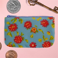 Mid Century Retro Floral 1970s 1960s Pattern 78 Large Coin Purse