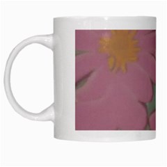 Mid Century Retro Floral 1970s 1960s Pattern 80 White Mug