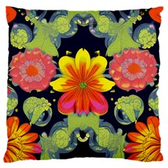 Mid Century Retro Floral 1970s 1960s Pattern 54 16  Baby Flannel Cushion Case (two Sides)